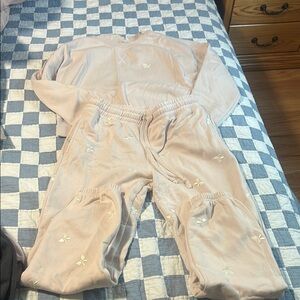 Cream  Set with Embroidered Details